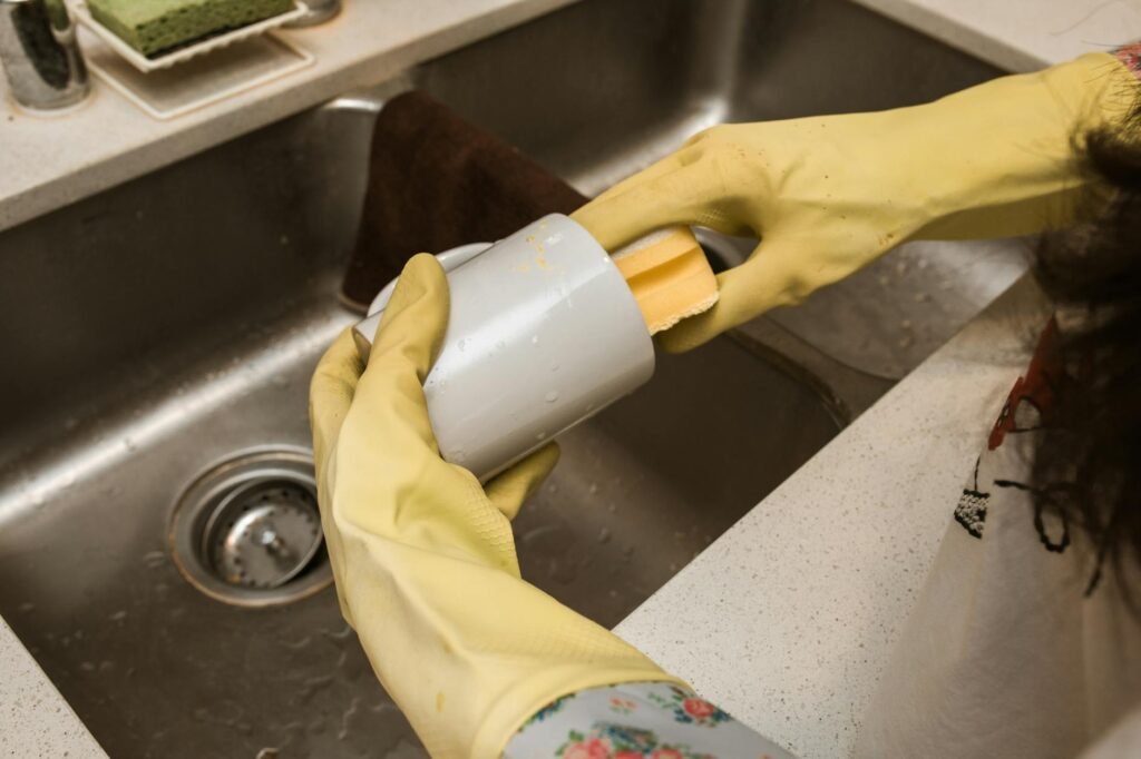 Sink cabinet base drying out after shelf liner and stored items were removed